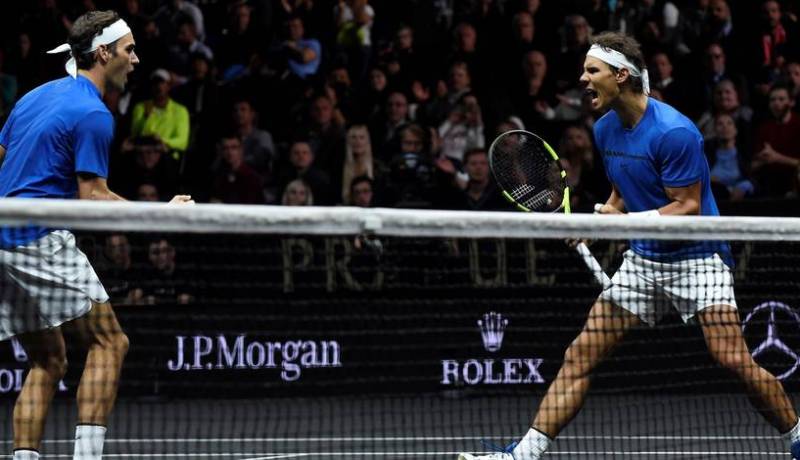 بالصور- نادال و فيدرر في فريق واحد !