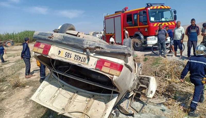 أم البواقي: قتيل وجريح في إنحراف وإنقلاب سيارة بالحرملية