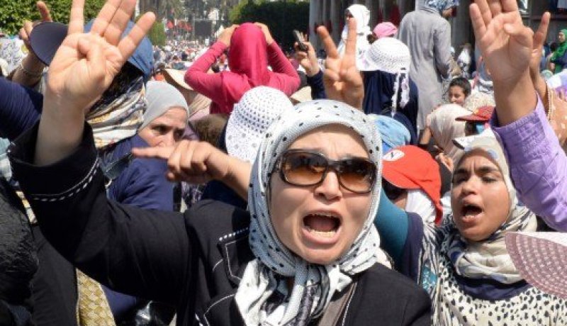 إحتجاج أكثر من 5 آلاف شخص في الرباط على تعامل السلطات المصرية مع اعتصام الإخوان