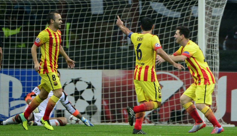 ميلان وبرشلونة لا غالب ولا مغلوب في التشامبيونزليغ