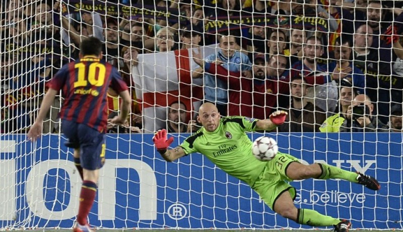 ميسي يستعيد ذاكرة الأهداف ويقود برشلونة الى الفوز على ميلان في دوري الأبطال