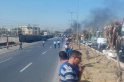 بالصور غلق الطريق الوطني على مستوى الرويبة بالعاصمة