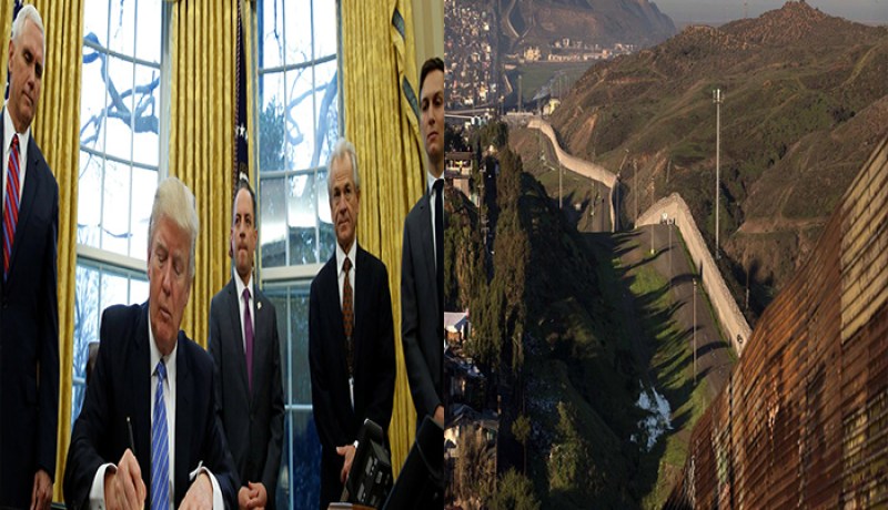 ترامب يوقع قرار بناء جدار على الحدود مع المكسيك