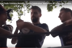 بالفيديو.. بيكي يسخر من رونالدو خلال احتفالات برشلونة