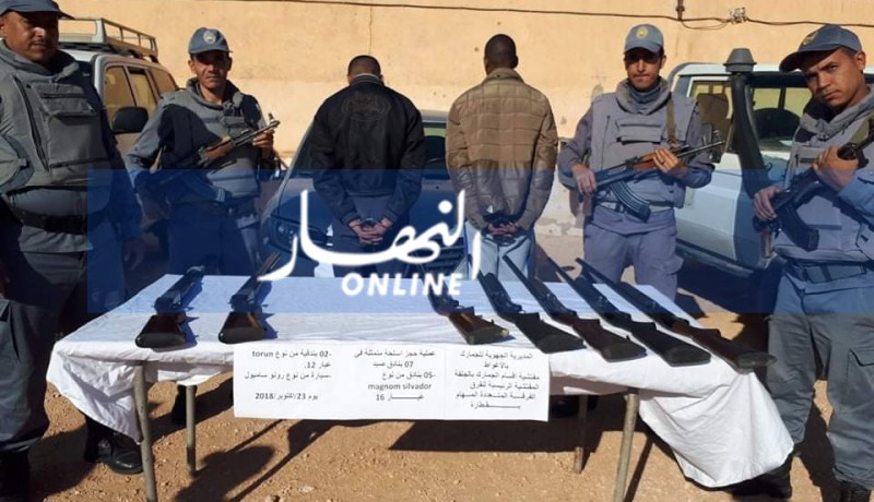 تهريب 07 أسلحة نارية على متن سيارة وكالة سياحية بقطارة بالجلفة