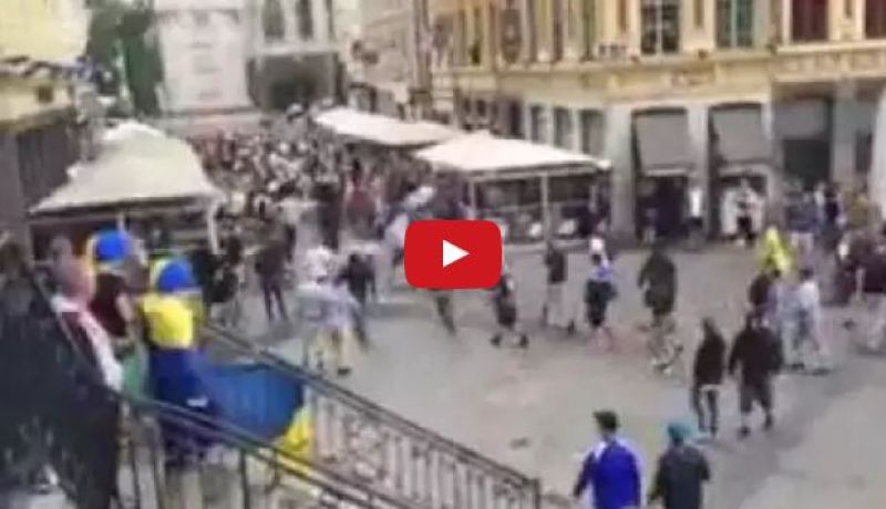 بالفيديو وصور.. إشتباكات بين الألمان والأوكرانيين