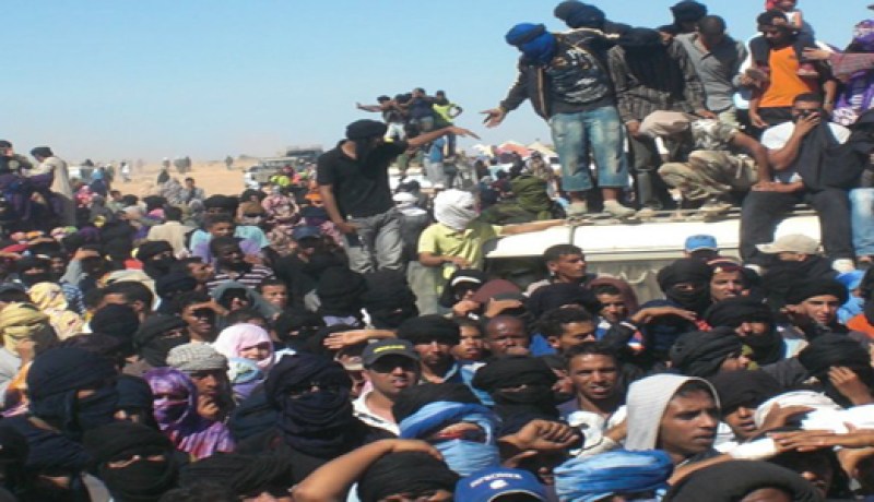 شعارات تطالب بالحرية في الذكرى 36لاعلان الجمهورية الصحراوية بالداخلة