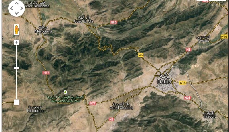 هزة أرضية بقوة 3.1 شمال غرب مروانة بباتنة