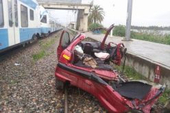 اصابة 3 اشخاص اثر اصطدام قطار بسيارة بمغنية تلمسان