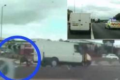 بالفيديو سقوط لص من شاحنة أثناء مطاردة الشرطة له