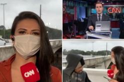 بالفيديو.. مراسلة صحفية تتعرض للسطو المسلح على المباشر!