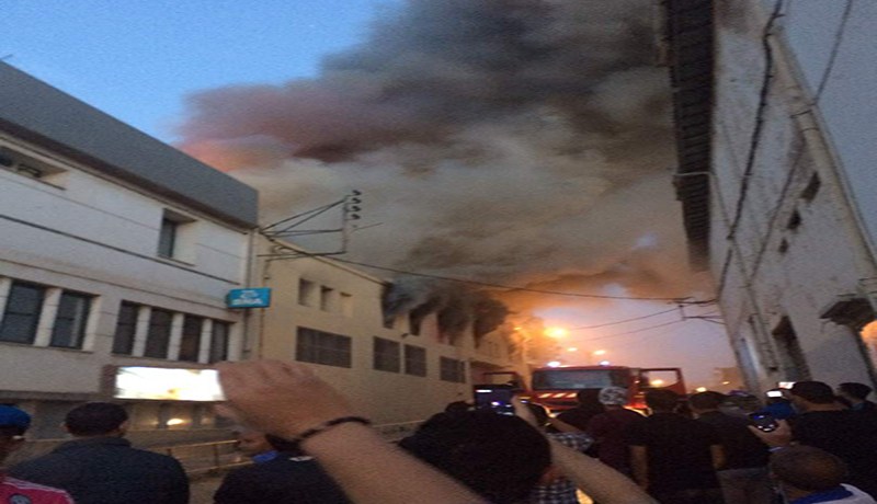 بالفيديو والصور .. حريق مهول بمستودع تخزين شركة نوارة بعين البنيان في العاصمة