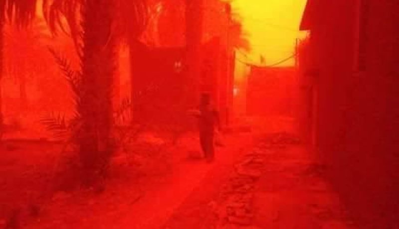 غبارا شديد غطى سماء تمنراست