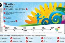 شكل و محتوى تذاكر مباريات كأس العالم 2014