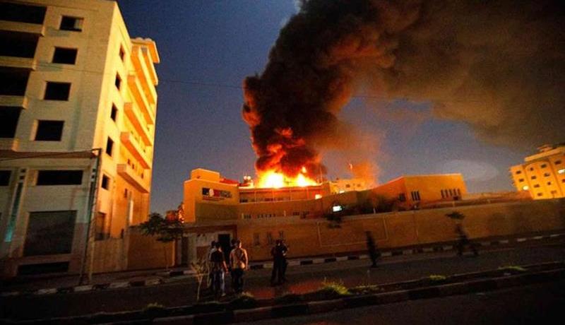 تفجير يستهدف المركز الثقافي الفرنسي بغزة
