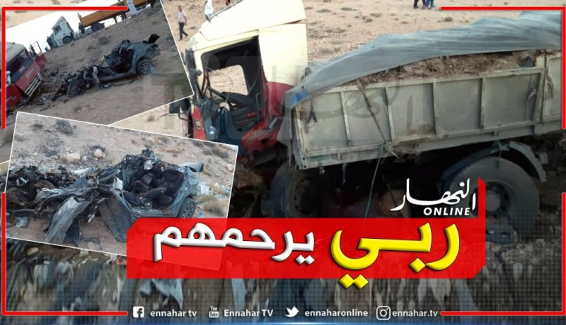 بسكرة: وفاة 4 أشخاص في إصطدام بين شاحنتين وسيارة بفوغال