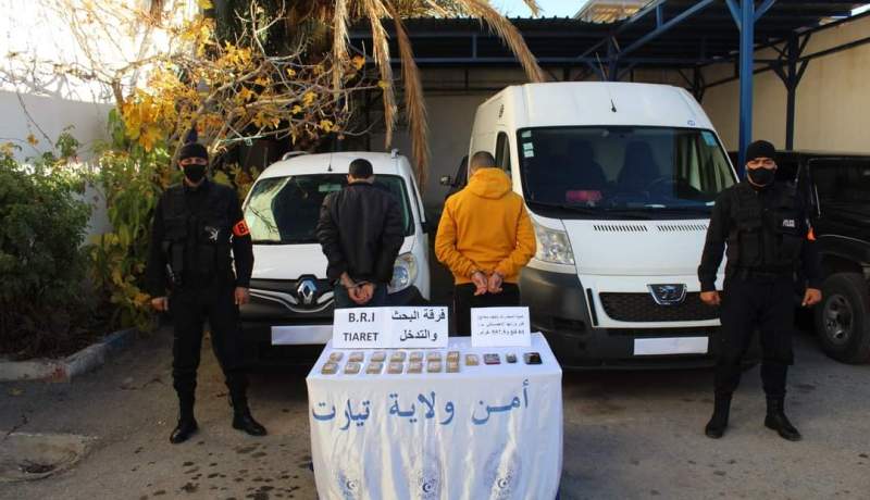 الـ BRI تحجز أكثر من 1كلغ و500 غ من المخدرات قادمة من تلمسان الى تيارت