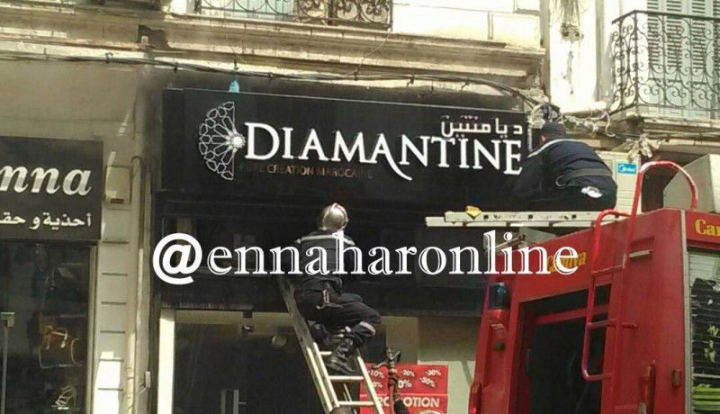 سقوط شرفة عمارة بسبب حريق بمحل بشارع ديدوش مراد بالعاصمة