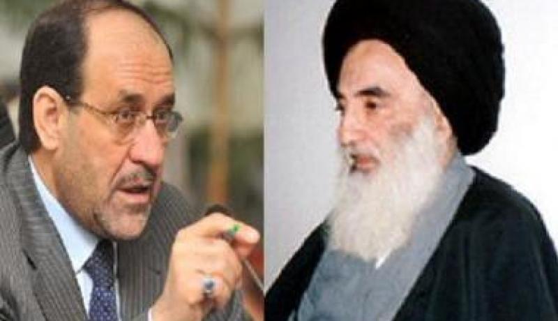 السيستاني يبعث برسالة مبطنة للمالكي مفادها أن يتنحى