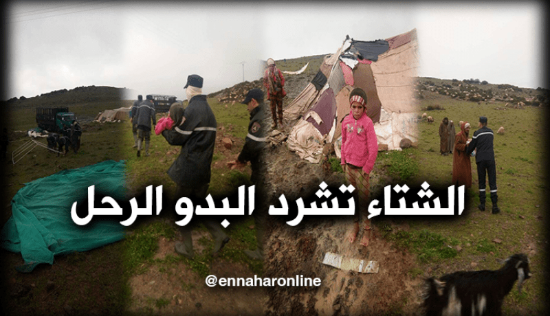 العاصفة الشتوية تُعَرّي خِيم البدو الرُّحَل وتشرّد عائلاتها بتيسمسيلت