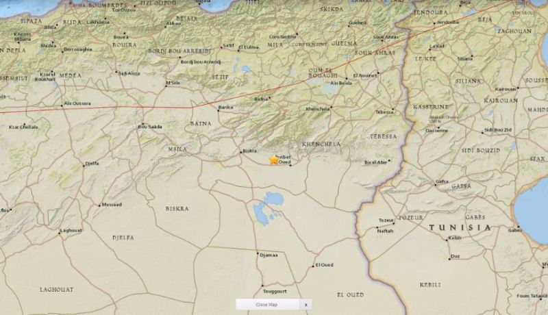 هزة أرضية شدتها 5.3 درجات تضرب ولاية بسكرة