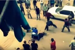 بالفيديو شهامة  المارة تنقذ إمرأة من يد زوجها حاول أن يذبحها