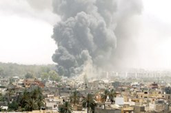 مقر القذافي في باب العزيزية هدم بشكل شبه تام تقريبا جراء القصف