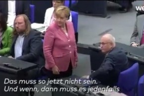 بالفيديو طرد انجيلا ميركل من قاعة البرلمان يشعل الفايسبوك