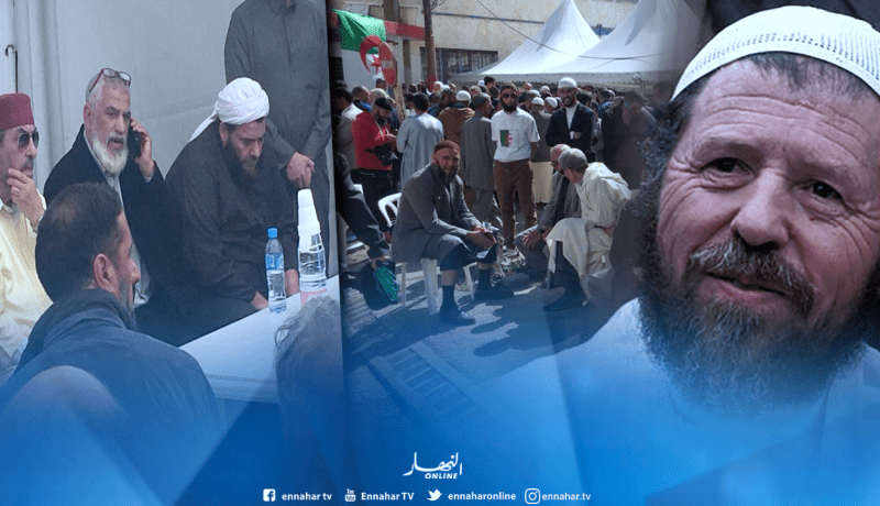 بالفيديو: حضور غفير تحضيرا لجنازة الفقيد عباسي مدني
