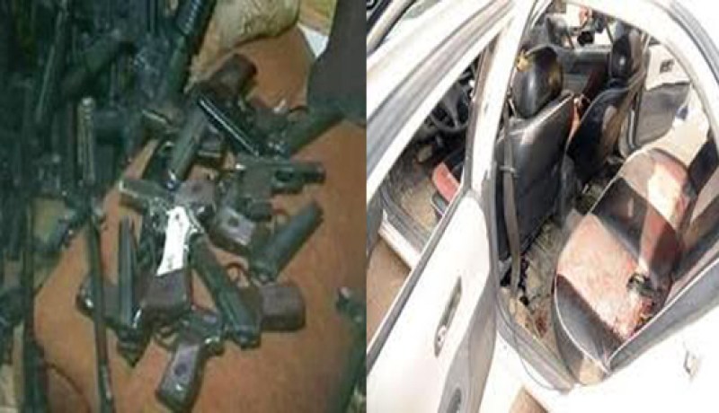 حجز اسلحة وذخيرة داخل سيارة بعد اشتباك الامن التونسي مع 3 ملتحين مسلحين بصفاقس