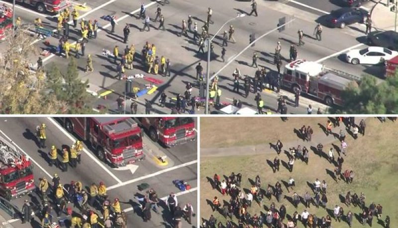 بالصور قوات الامن تطوق مقر اطلاق النار في كاليفورنيا والحصيلة الرسمية 12 قتيلا