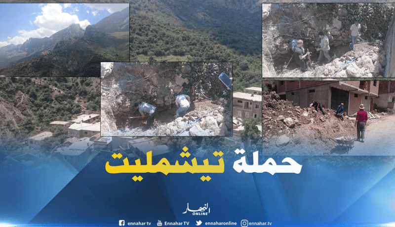 سكان قرية تيغورة بتيزي وزو يشيدون حواجز بأموالهم لمنع تساقط الكتل الصخرية