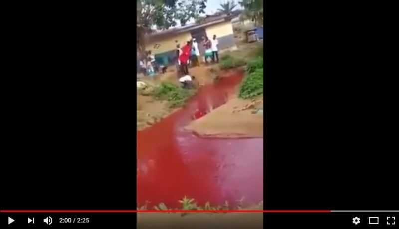 بالفيديو: ” النهر الدموي “يحدث ضجة في غانا