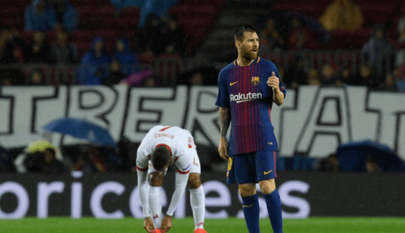 البارصا تضرب بالثلاثية أمام أولمبياكوس