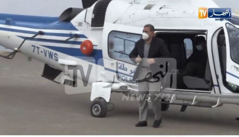 جراد يصل إلى تيبازة عبر مروحية خاصة للوقوف على مخلفات الحرائق