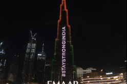 برج خليفة يضيء بألوان علم الهند تضامنا معها في مواجهة كورونا