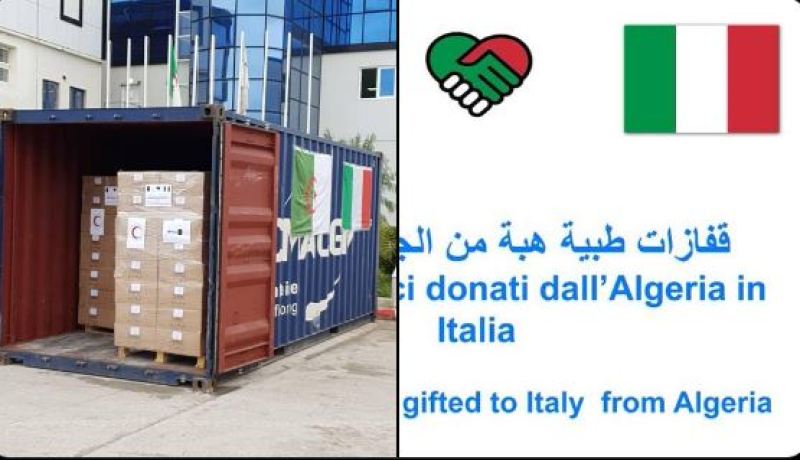 إيطاليا تشكر الجزائر بعد إرسال أزيد من 300 ألف قفاز طبي