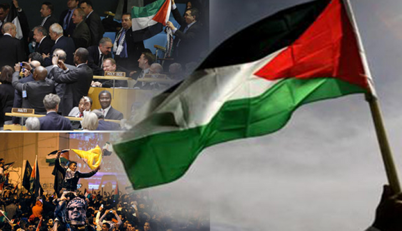 رفع علم فلسطين فوق مباني الأمم المتحدة دلالة رمزية للإعتراف بعضويتها الكاملة