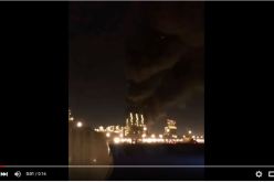 بالفيديو حريق هائل في شركة كيان بالسعودية