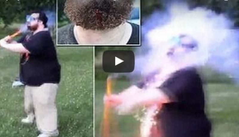 بالفيديو .. هذا ما يحدث عندما تشعل الألعاب النارية قرب وجهك