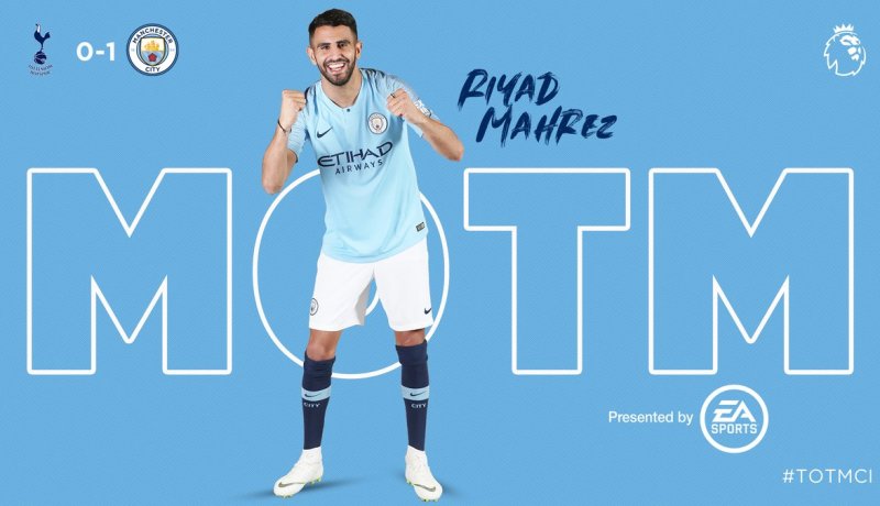 محرز رجل المباراة أمام توتنهام ويقترب من لقب الشهر