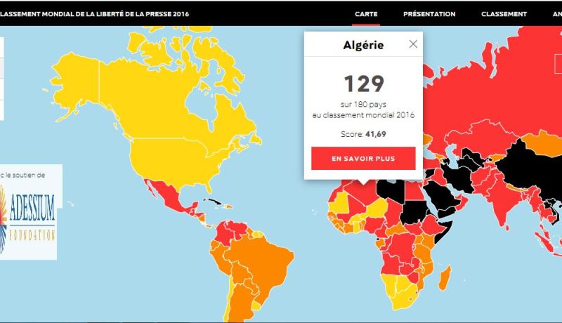 الجزائر تخسر 10 مراتب في التصنيف العالمي لحرية الصحافة