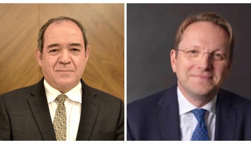 بوقدوم يبحث العلاقات الثنائية مع المفوض الأوروبي لسياسة الجوار ومفاوضات التوسع