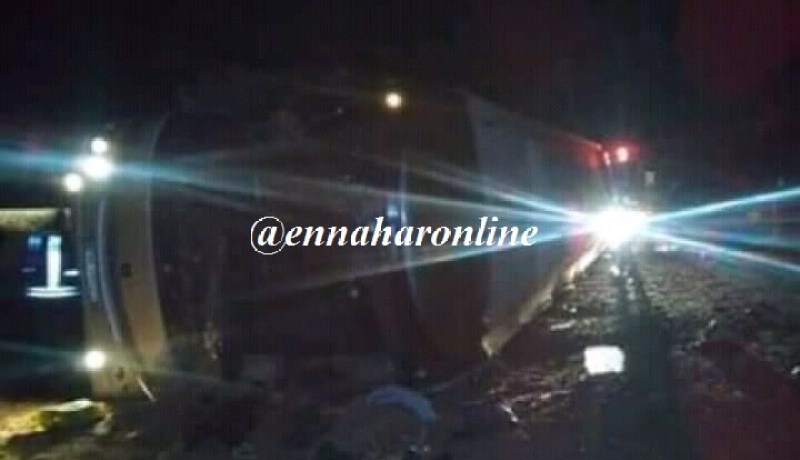 12 جريحا في انقلاب حافلة بتيارت