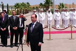 بالصور وصول الرئيس الفرنسي فرنسوا هولاند إلى مطار هواري بومدين الدولي