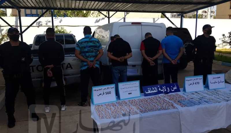 الشلف: توقيف 5 أشخاص وحجز 1030 قرص مهلوس