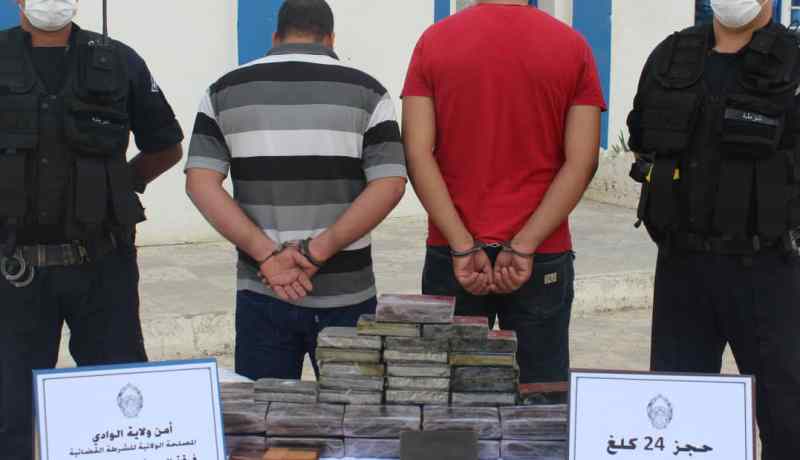“BRI” الوادي تطيح بباروني مخدرات وتحجز 24 كلغ من الكيف المعالج