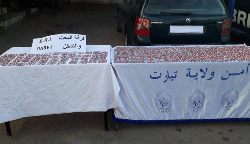 تيارت: توقيف 3 أشخاص وضبط أكثر من 2800 قرص مهلوس