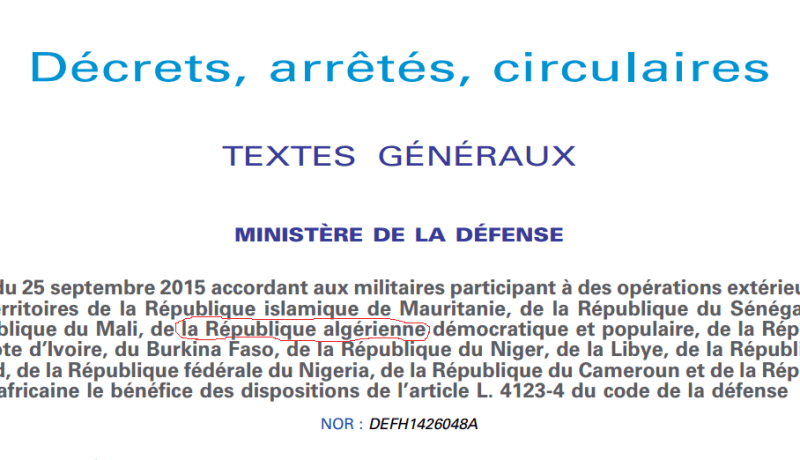 الجيش الفرنسي على التراب الوطني من جديد