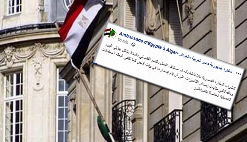 سفارة مصر بالجزائر تستأنف العمل القنصلي